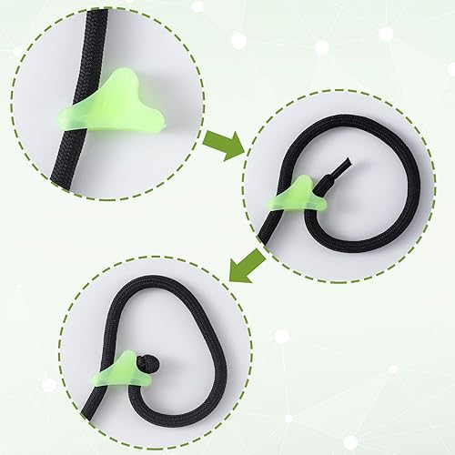 Miniatura 4 de HINZIC Paquete de 30 tensores fluorescentes ultraligeros para tienda de campaña, tensores de cuerda de cuerda de tendencia, ajustador de cuerda para