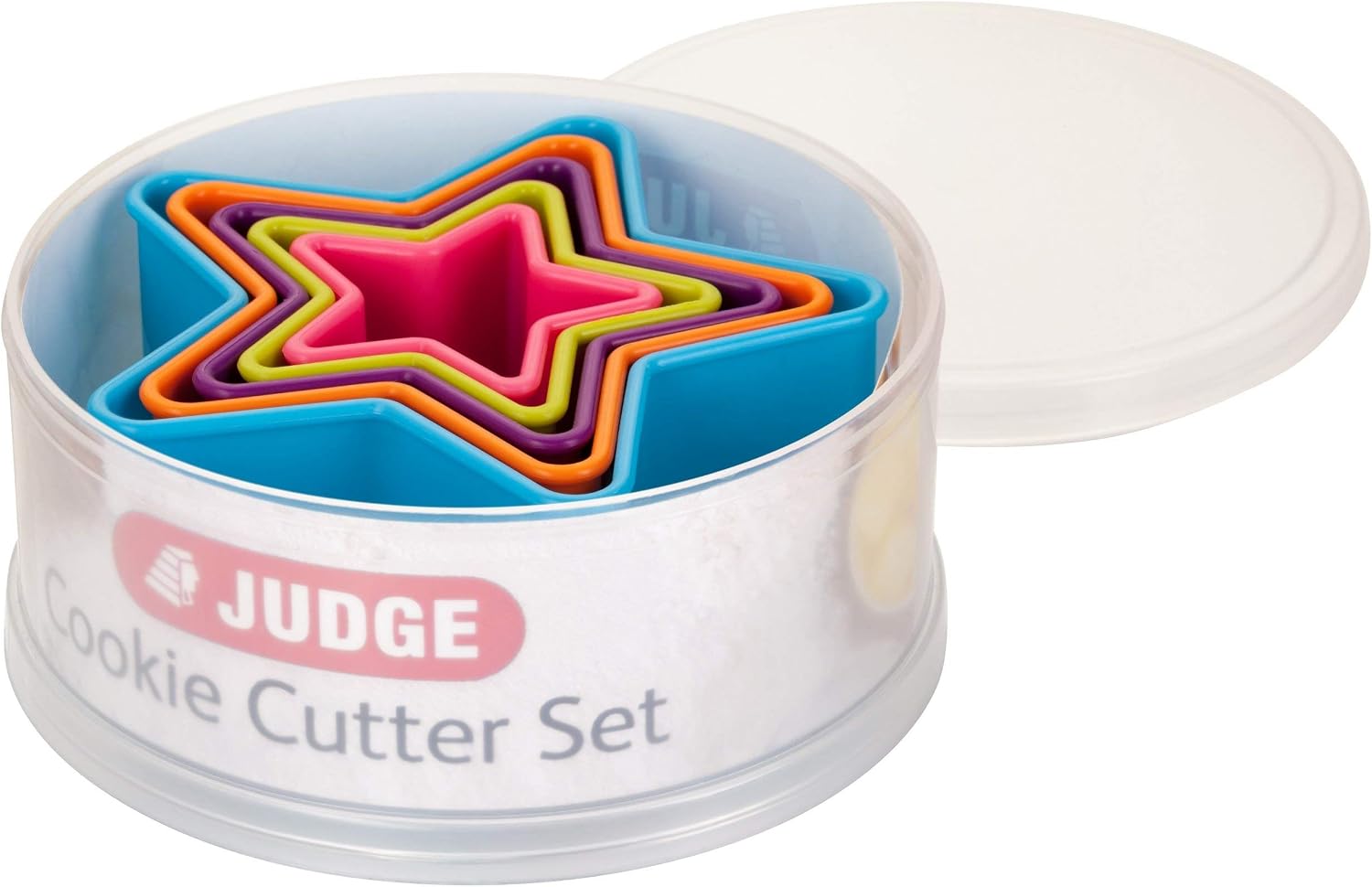 judge Kitchen 5 Piece Star Cutters, Blue/Orange/Purple/Green/Pink, 20 x 30 x 25 cm