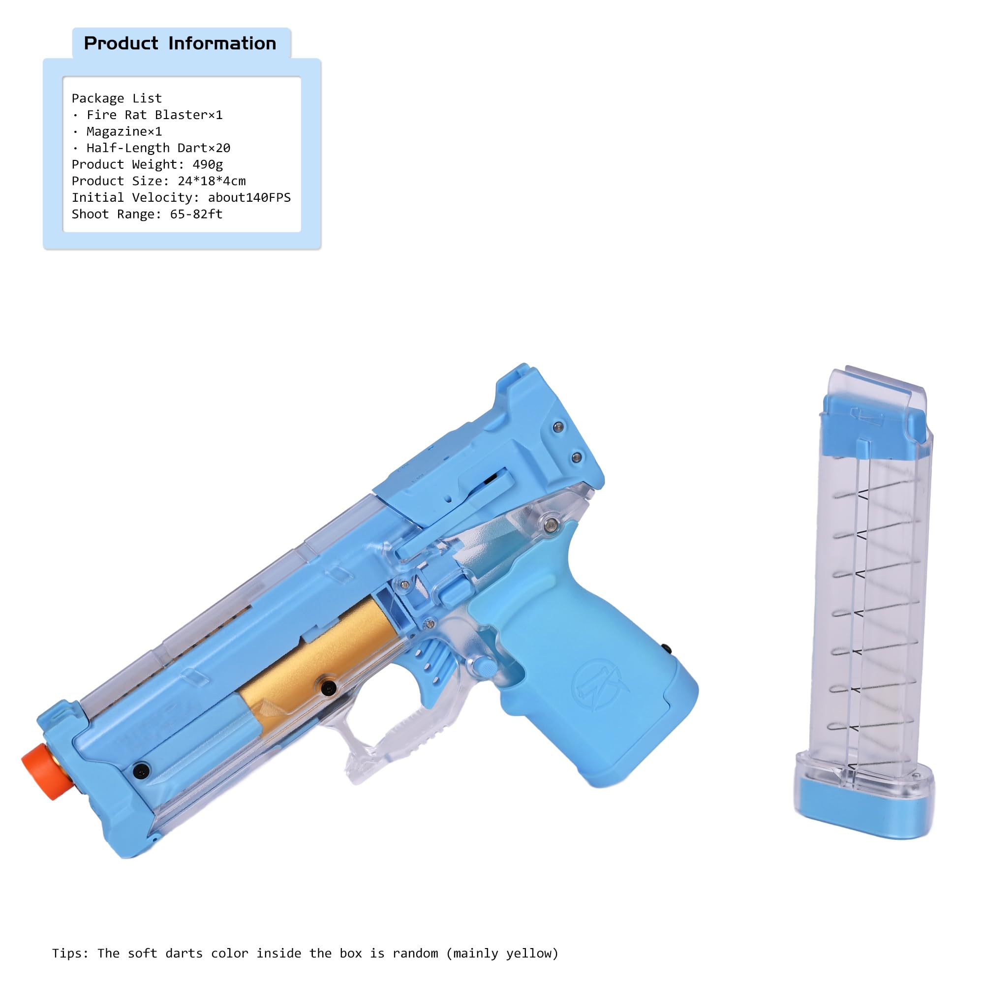 Amazon.com: Zhenweiqi Fire Rat Blaster, ZWQ S200 Half Length Dart