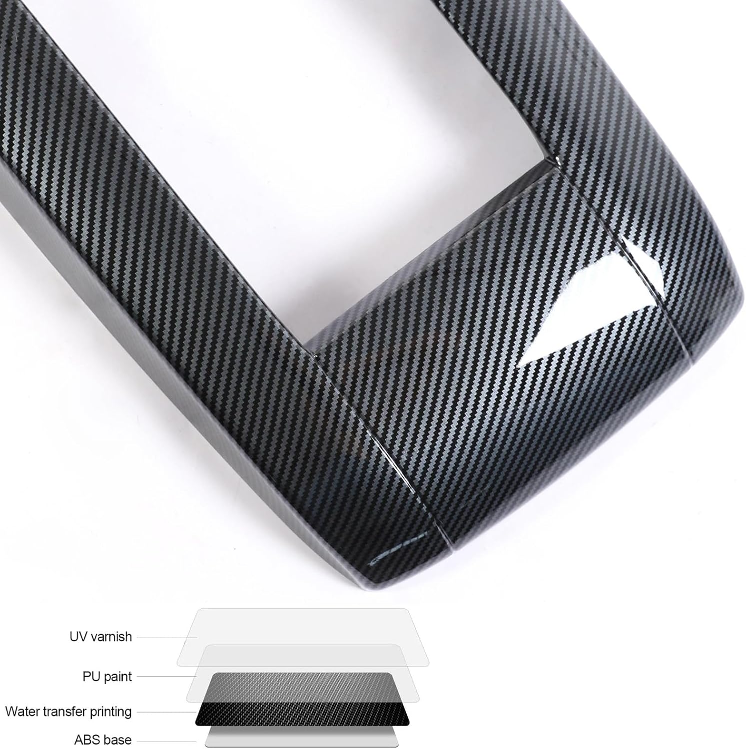 for Toyota Highlander 2020-2026 Central Control Armrest Box Cover, Easy Cleaning Anti- Scratching Armrest Protector for Highlander Gas Hybrid LE, XLE, XSE, Limited, Platinum- Carbon Fiber Pattern