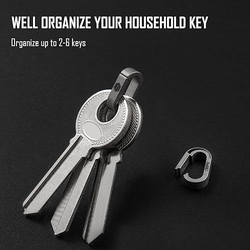 Miniatura 2 de KeyUnity KA29SW Mini Split Key Ring Quick Release Key Organize, KM06 Keychain Carabiner Clip & KK06 Mini EDC Pocket Knife Bundle