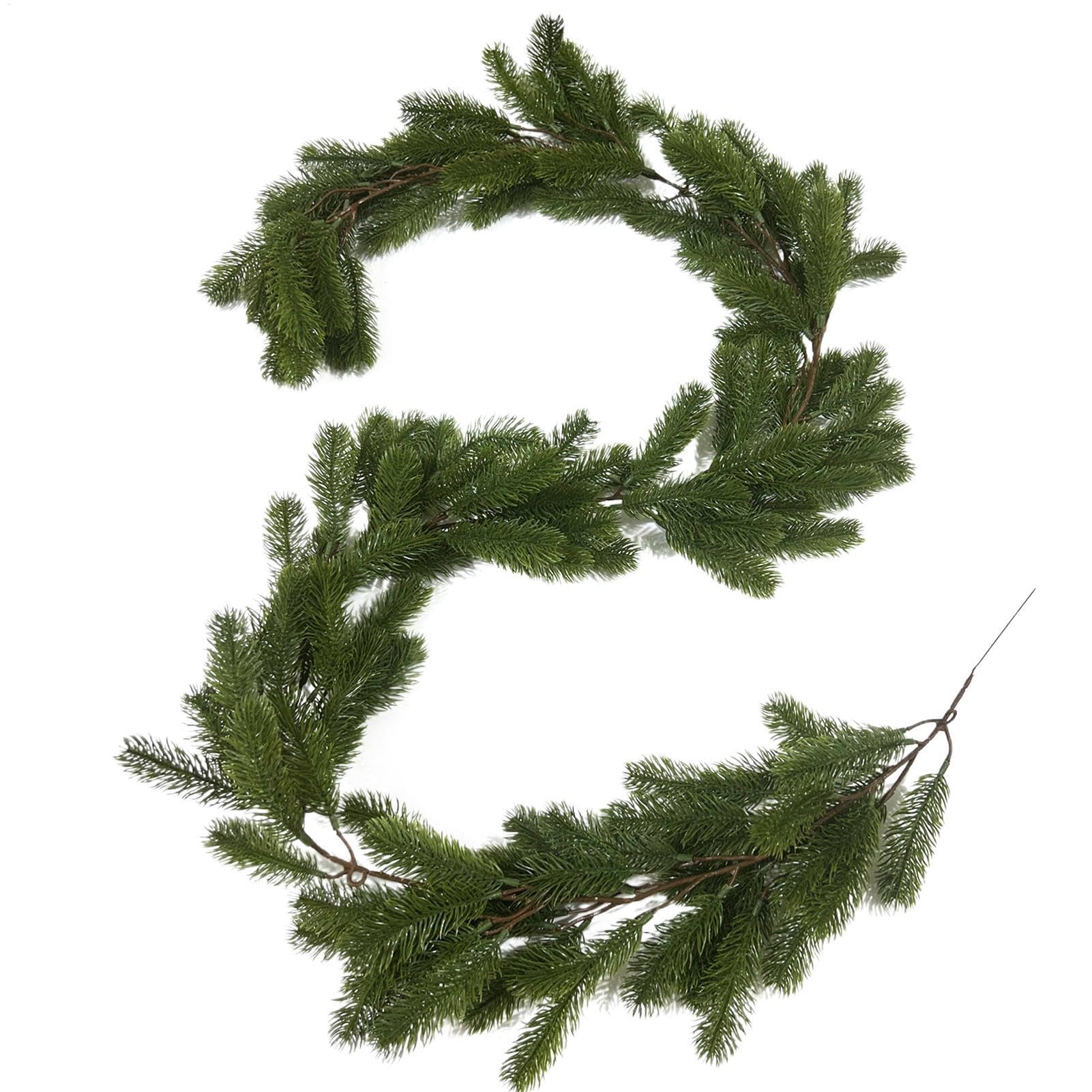 Couronne et guirlande de Noël verte artificielle intérieur extérieur