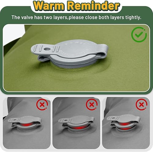 Miniatura 6 de Colchoneta de dormir para camping, almohadilla de dormir doble extra gruesa de 6 pulgadas con almohadas y bomba de pie integrada, colchoneta de