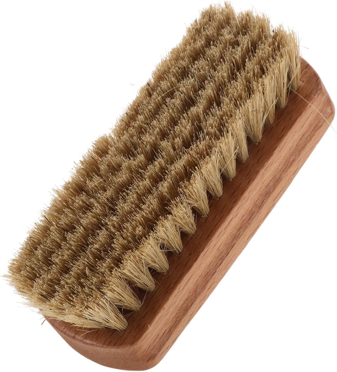Pig Hair Shoe Brush for Boots & Leather – Soft Bristle Shine & Cleaner – Shoe Care Brush with Beechwood Handle – Gentle for Shoes, Boots, Accessories(Beige,M)