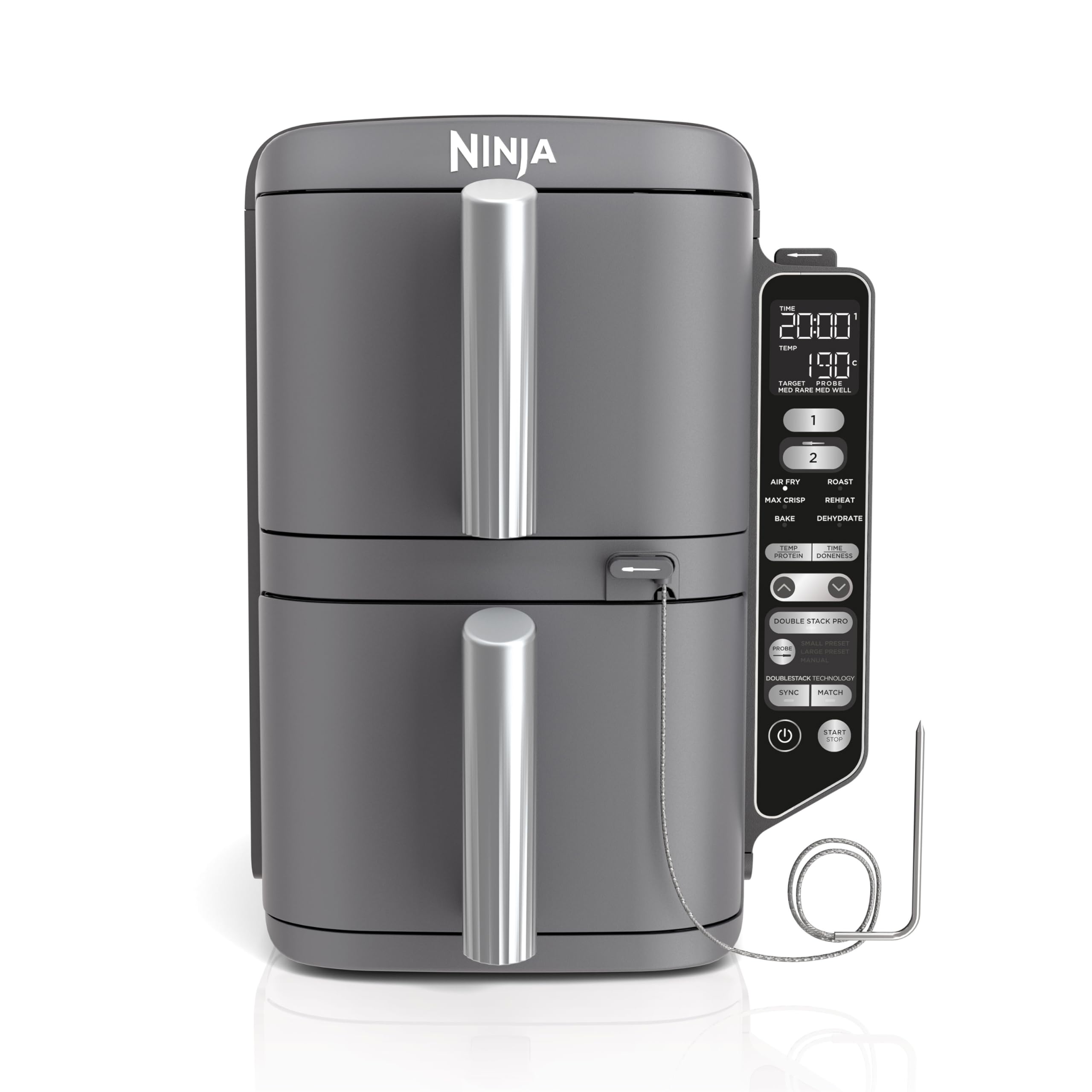 Ninja Double Stack XL Air Fryer Heißluftfritteuse, Grau SL451EU - vertikal