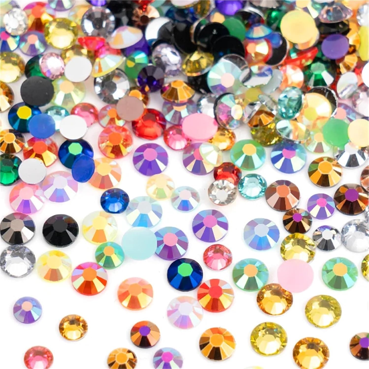 Rhinestones for Bedazzling 3box Resin Rhinestone Set 3-5mm Round Flatback for Nail Art Makeup Halloween
