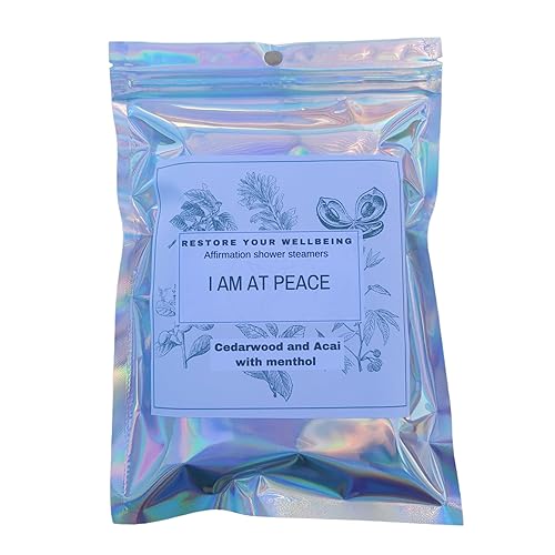 Restore Your Wellbeing-"I am at Peace" Affirmation Shower Steamer - Relaxing Aromatherapy with Cedarwood, Acai, and Menthol
