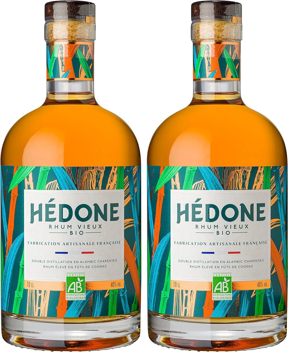 Hédone BIO Rhum Vieux Français 40° 70cl (Lot de 2)