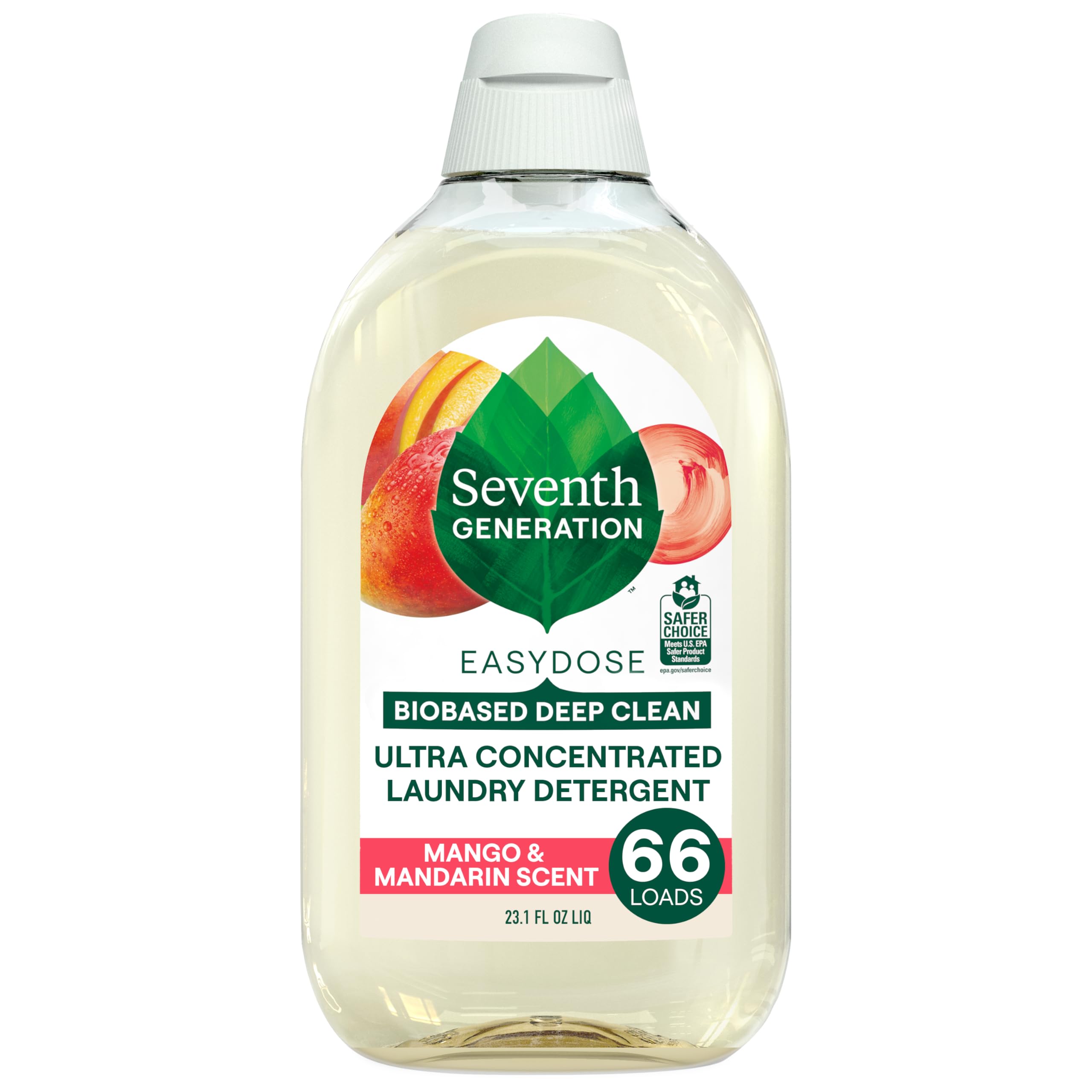 Seventh Generation EasyDose Laundry Detergent Ultra Concentrated Mango and Mandarin Washing Detergent 23 oz