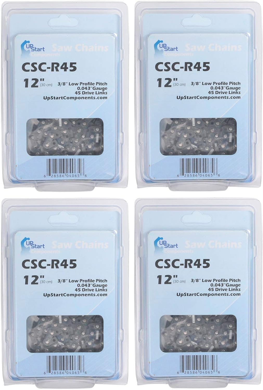 4-Pack 12-Inch Chainsaw Chain Replacement for Black & Decker LCS1240 40-Volt