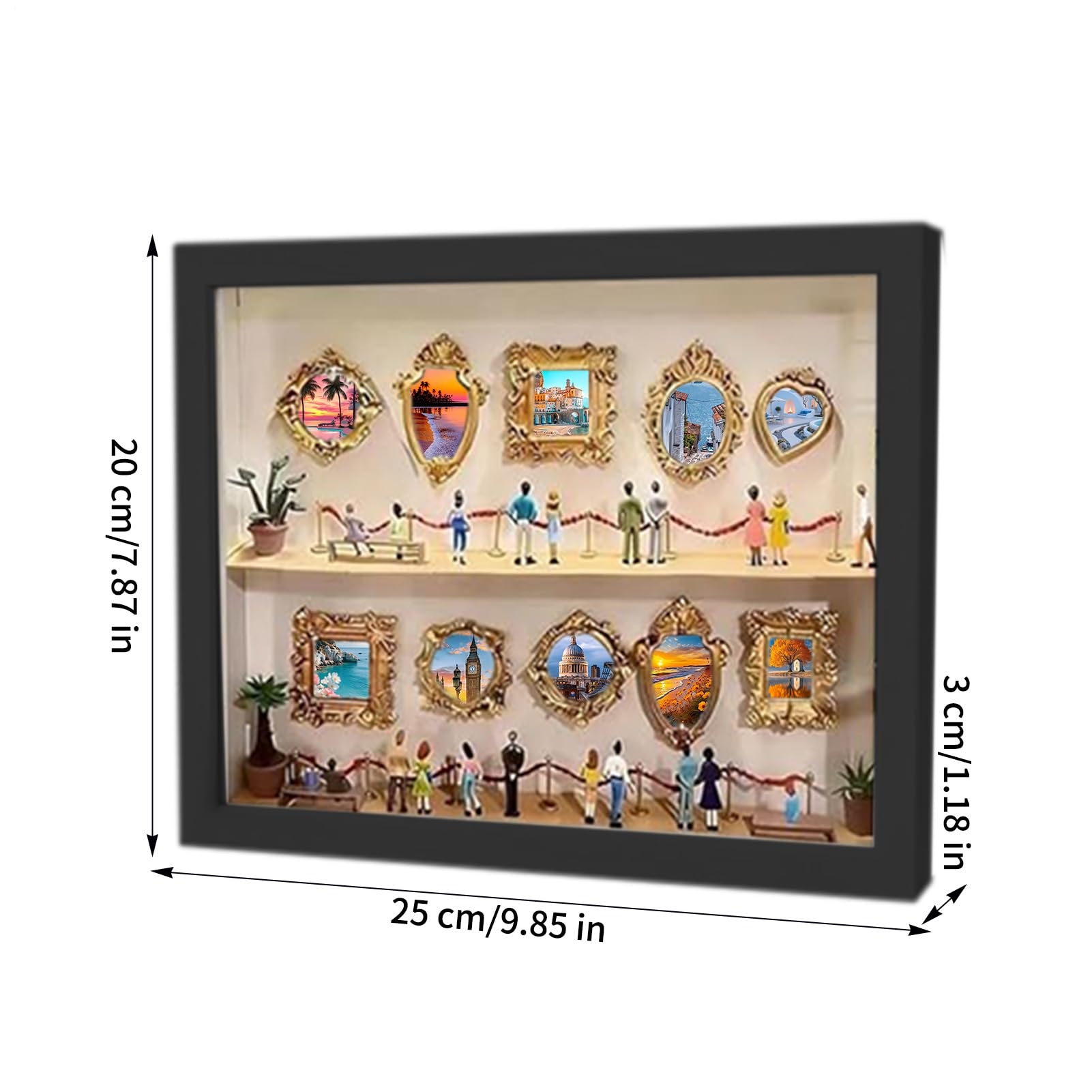 Scatola Da Museo Fai-da-te - Cornice Silhouette A Doppio Strato | Museo Di Noi In Miniatura In Legno, Esposizione Di Foto Per La Laurea, Natale, Festa Di Compleanno, Matrimonio, Coppia, Lei, Lui,