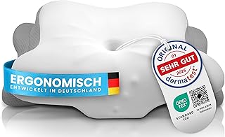 Orthopädisches Nackenstützkissen bei Nackenschmerzen aus hochwertigem Memory Foam - Ergonomisches Nackenkissen - Kopfkissen für Seiten-, Rücken- & Bauchschläfer - waschbarer Bezug bei 40°C