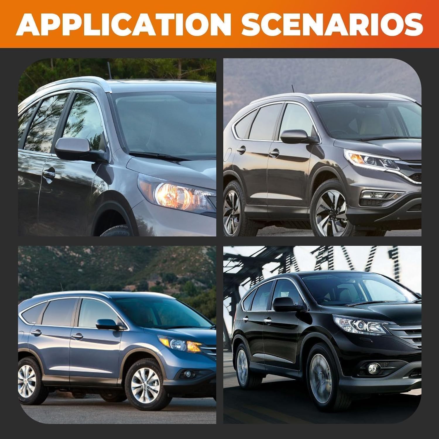 Right Passenger Side Door Mirror Assembly Compatible with CR-V 2012 2013 2014 2015 2016 Non-Heated Power Glass Manual Folding Black Replace 76208T0AA11 (3Pins)