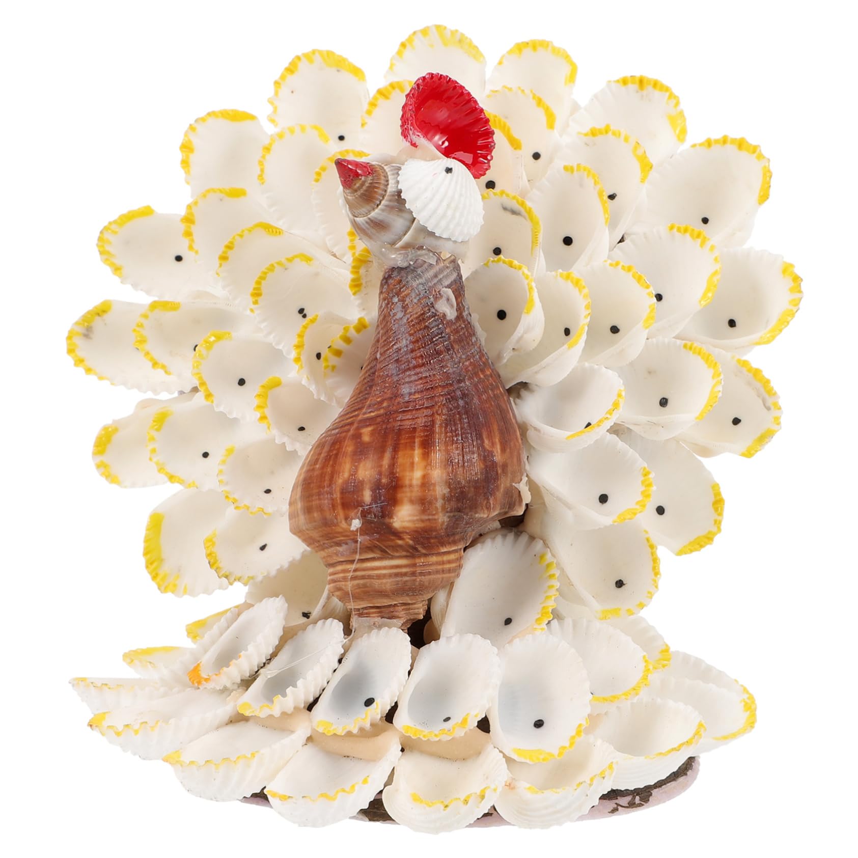 PRETYZOOM Beautiful Conch Shells Made Peacock Decor Elegant Peacock Ornament for Living Room Random