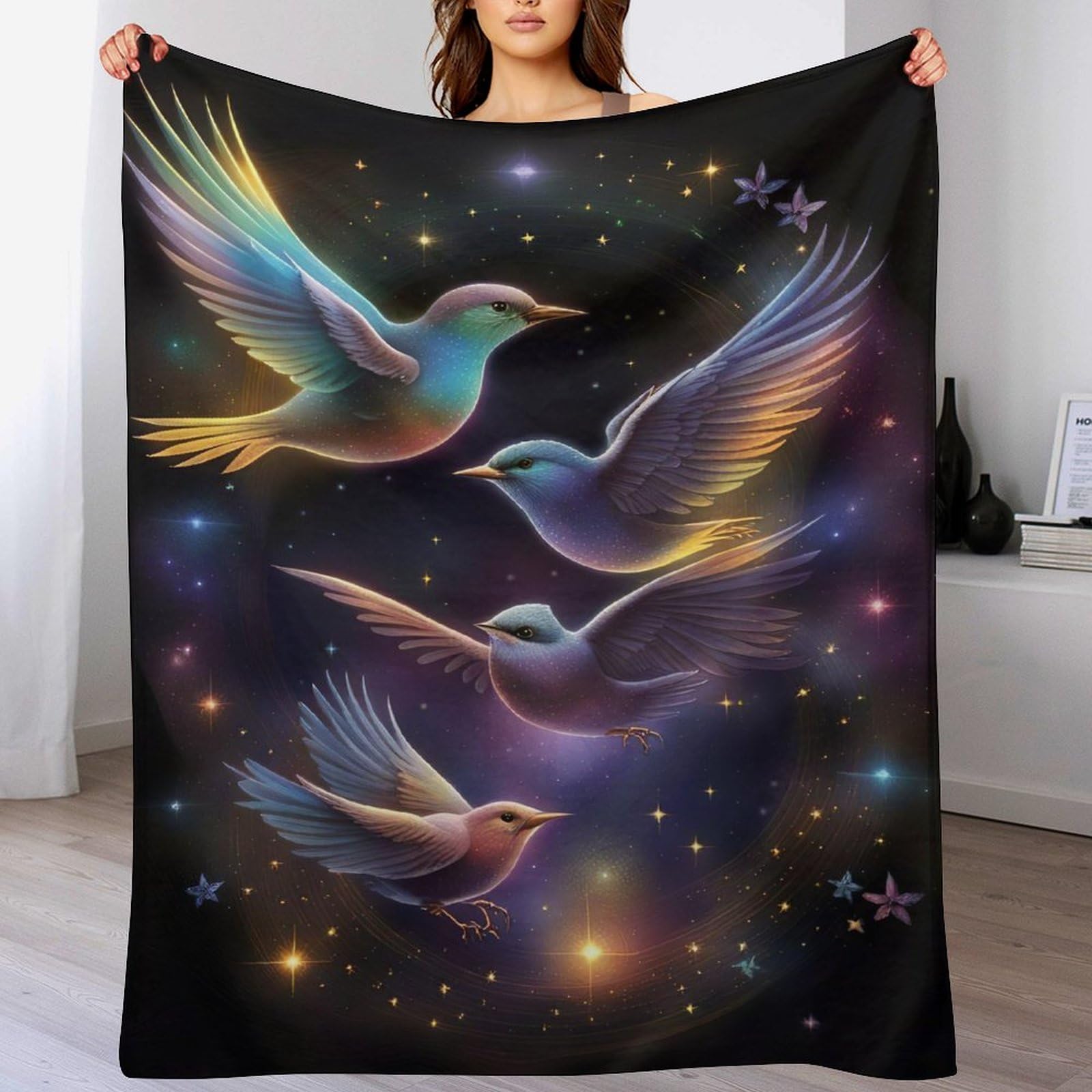 Couverture Polaire Haute Qualité Oiseau Mignon Flannel Épaisse