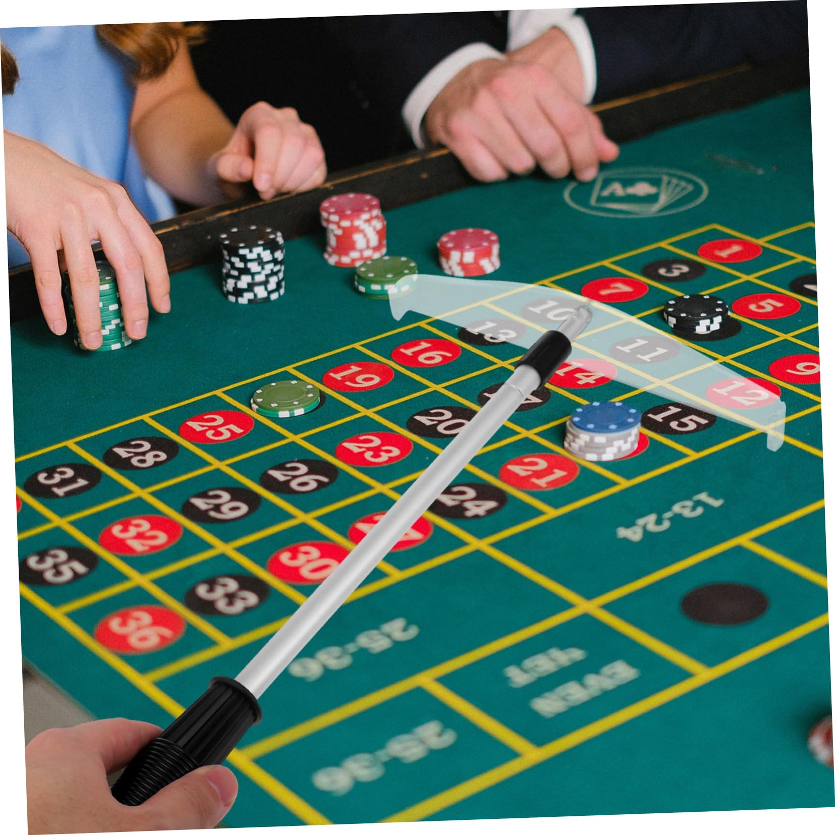 ORFOFE Râteau Poignée Poker Télescopique pour en de Métal Jetons Abs Confortable, Facile à Utiliser, pour Salle de Jeux et Domicile