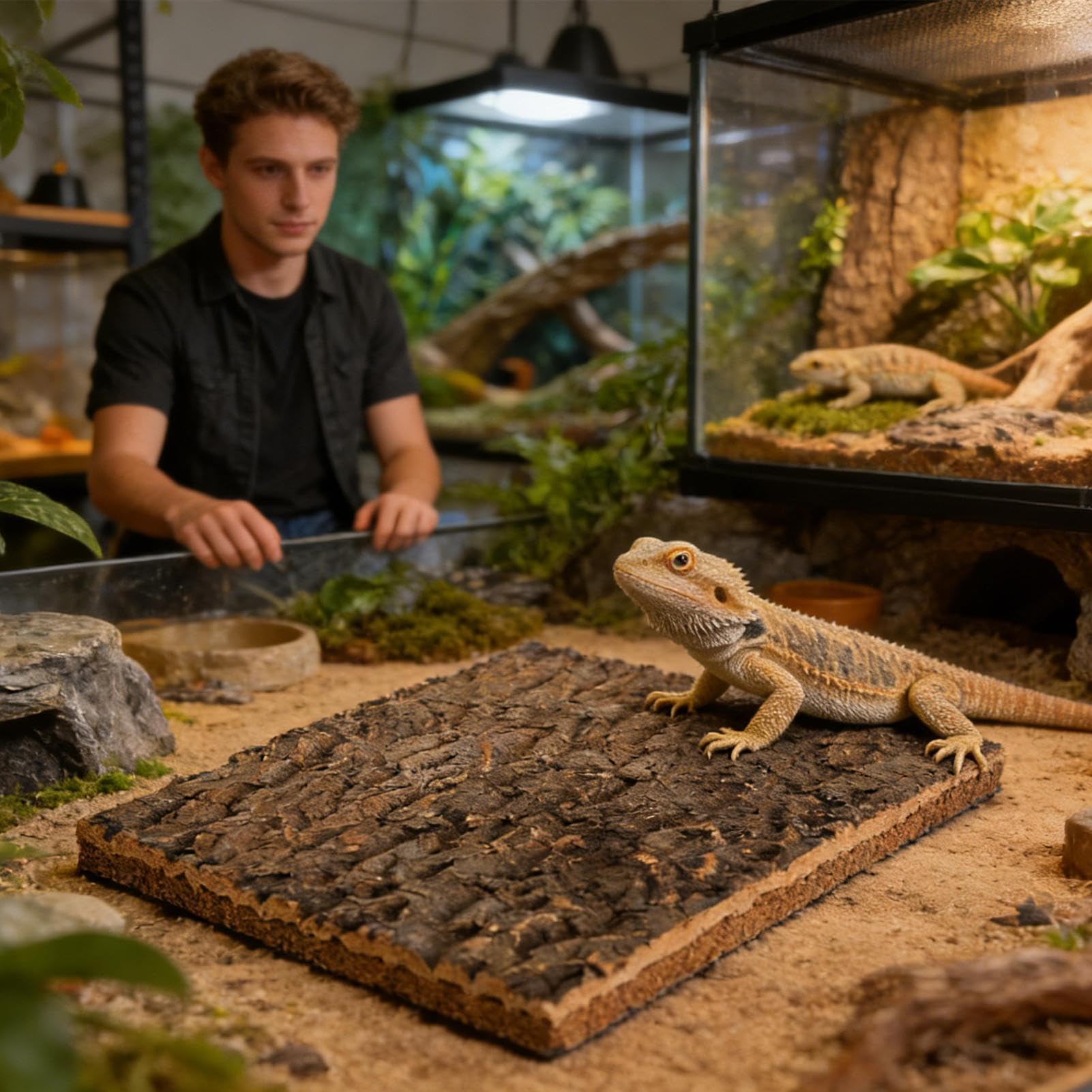 Madera de corcho para reptiles, decoración de paisajismo para ejercicios de escalada, decoración de terrario natural, corteza de corcho, para serpiente, , camaleón, , tortuga, amantes de