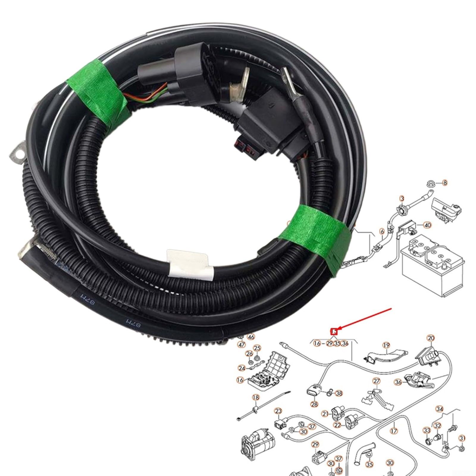 Arnés de cableado del cable de arranque del alternador del motor, para A4 B8 A5 2008-2011 8K0971228