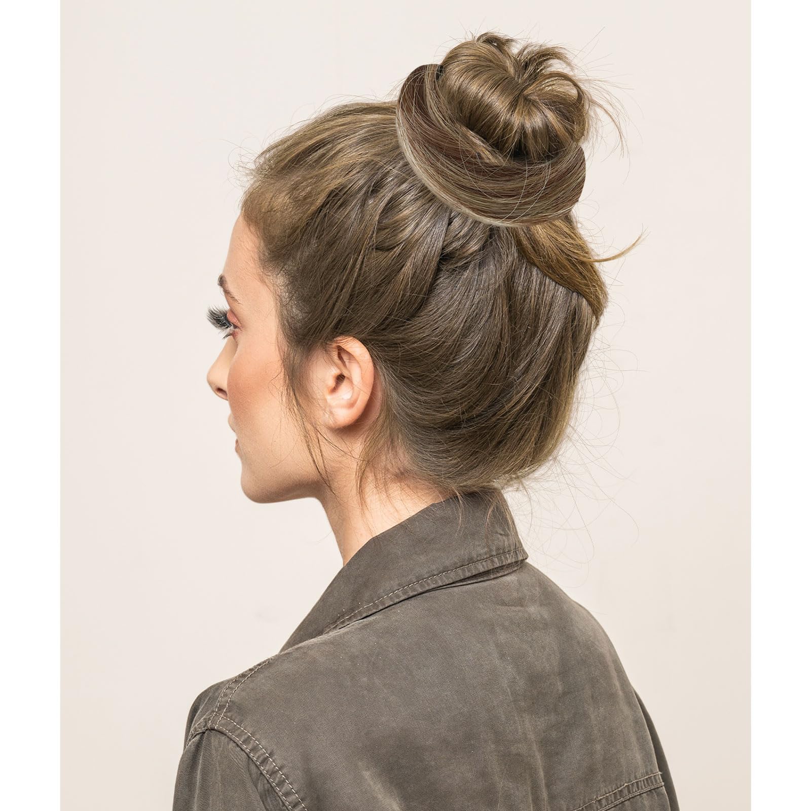 MUNSKT 8-Color Messy Bun Hair Piece Clip - Elastic Fake Hair Scrunchies for Women,Synthetic Ponytail Extensions Messy Hair (12H24) - Image 2