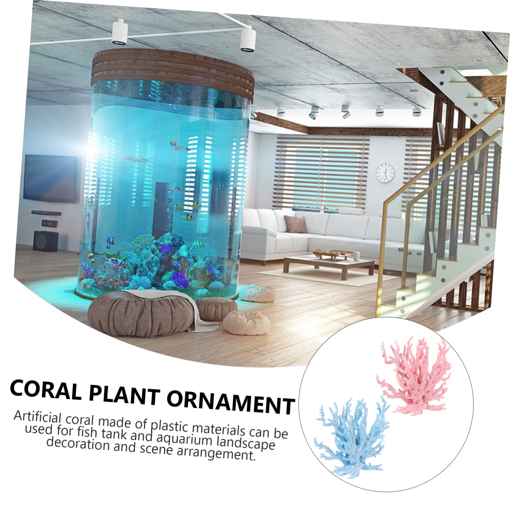 Sosoport 3 Juegos Decoración De Corales Artificiales Coral Decorativo Decoración Pecera Plástico Concha Falso De Pecera Plantas De Acuario El Plastico 2 Piezas * 3