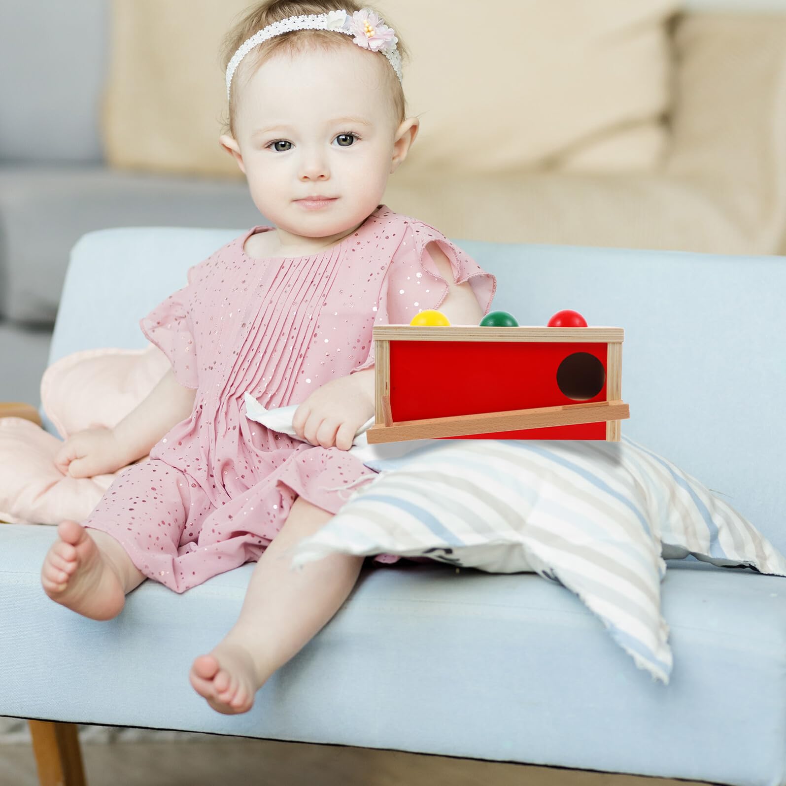 ERINGOGO Juego de Juguetes de Madera para Niños de 6 Meses a 1 Año con Funciones para Mejorar la Coordinación Mano-Ojo y Habilidades Motoras Finas en Bebés