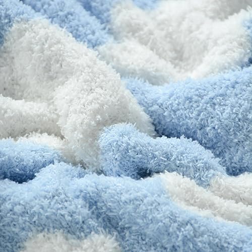 Miniatura 4 de JOOJA Manta de punto suave para bebé, acogedora manta de recepción para recién nacidos, guardería, niños pequeños, 30 x 40 pulgadas, nube azul