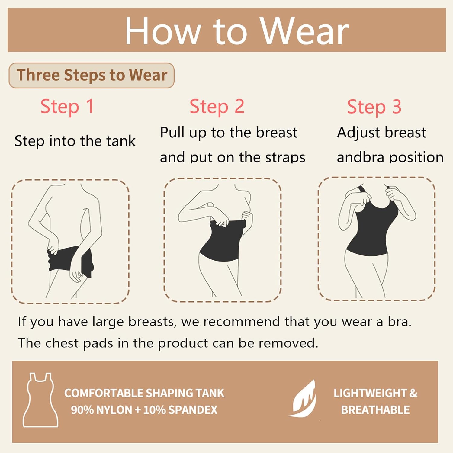 Women's Cami with Built in Bra Padded Tummy Control Shapewear Compression Tank Tops Body Shaper with Lace - Image 6