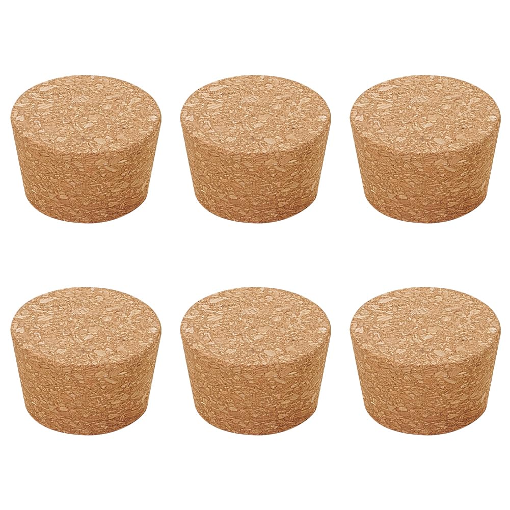 OLYCRAFT 6Pcs Large Cork Stoppers 4.3-5.1cm Cork Bottle Stoppers Tapered Corks Plugs Corks Canning Jar Lids Wood Tapered Plugs Wooden Taper Stopper for Kitchen Mason Jars Wedding Favor Canning