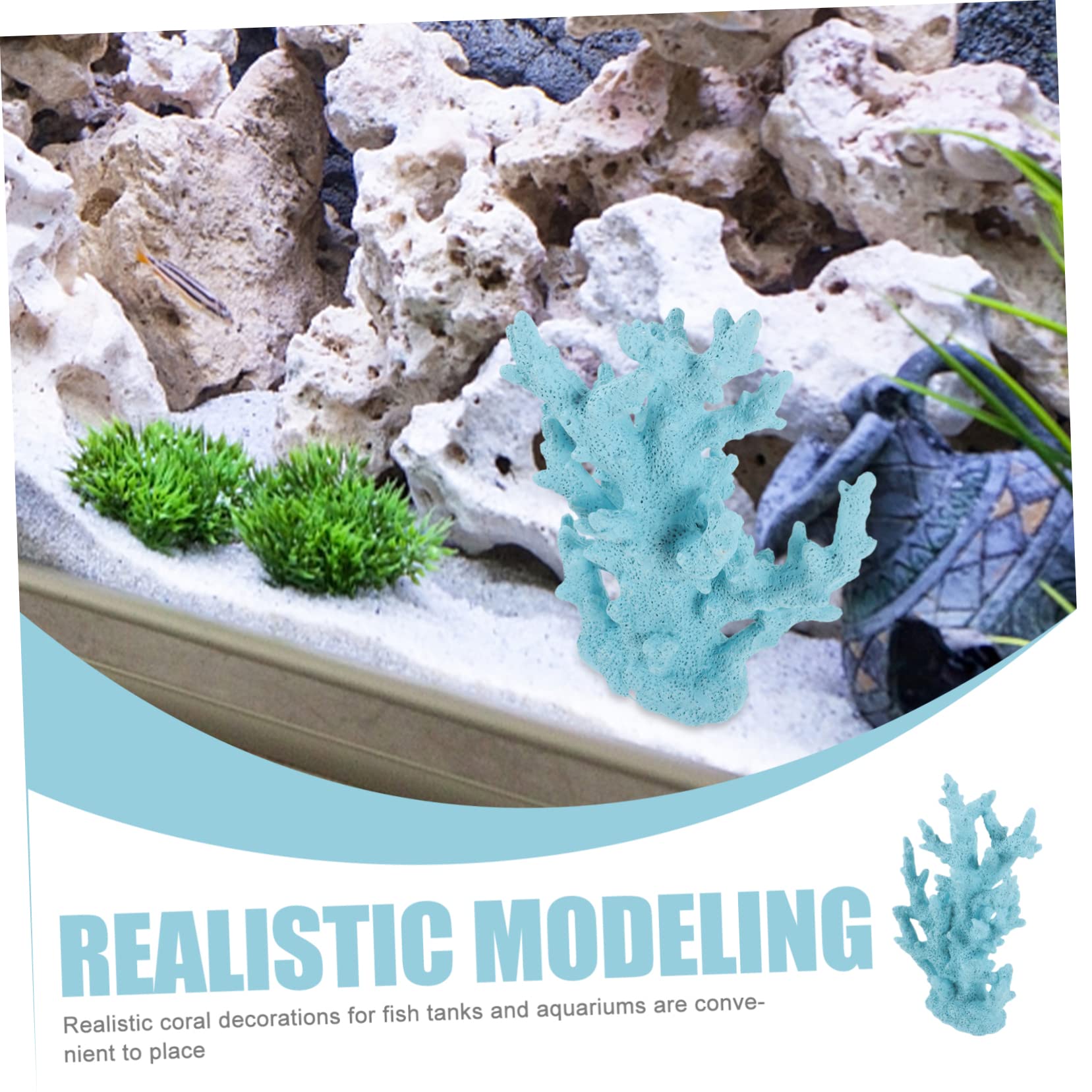Mikikit Künstliche Korallen-dekoration Für Aquarien Blaues Korallenornament Aus Widerstandsfähigem Resin Leicht Und Pflegeleicht Perfekter Blickfang Für Jedes Fischbecken Für