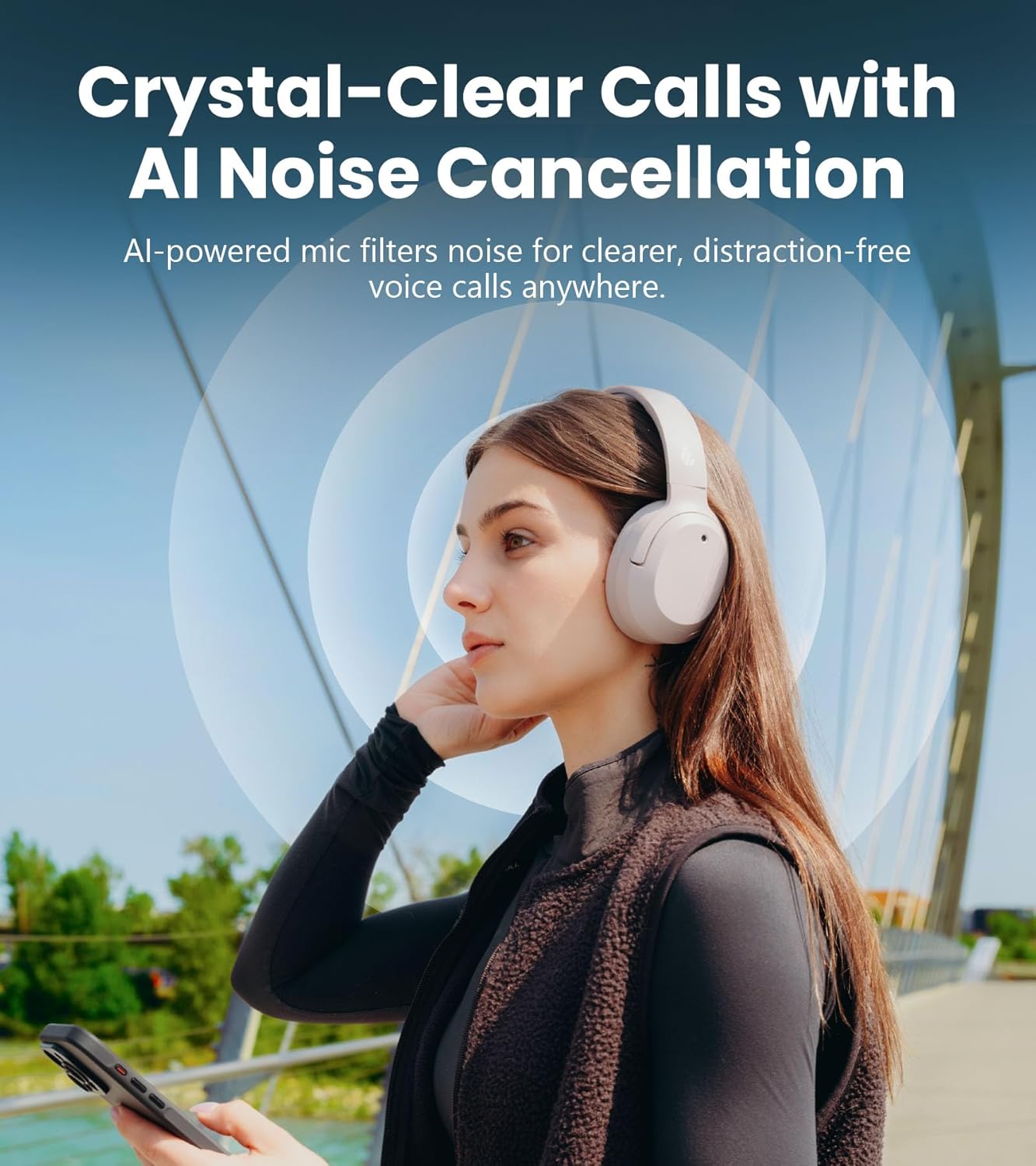 Edifier W820NB Plus Gen 2 Wireless Over-Ear Noise Cancelling Headphone, -49 dB ANC, LDAC Hi-Res Audio, 88H Playtime, Spatial Sound, AI Clear Calls, Bluetooth V6.1 & Multipoint - Smoky Pink - Image 6