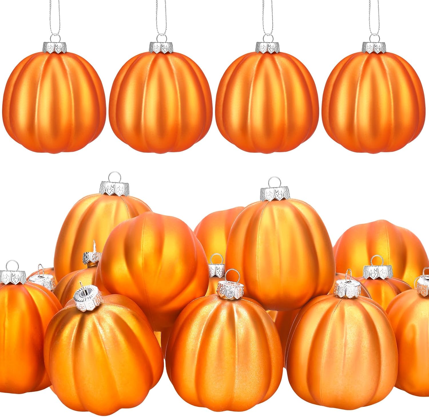 Tigeen 12 Pcs Fall Pumpkin Tree Ornaments Autumn Hanging Decor, Classic
