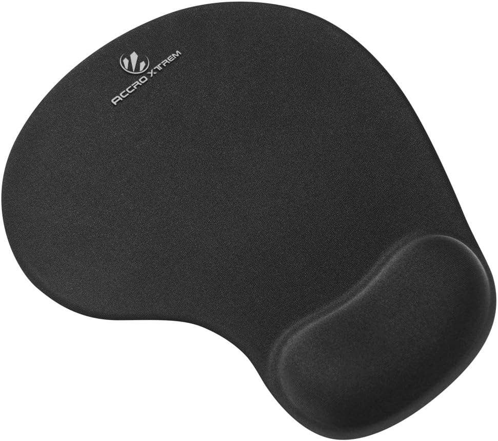 Accro Xtrem Ergonomic Mouse Pad with Wrist Support Comfortable Gaming Mouse Pad Rest Easy Typing Non-Slip PU Black Computer Mousepad for Office Home Travel