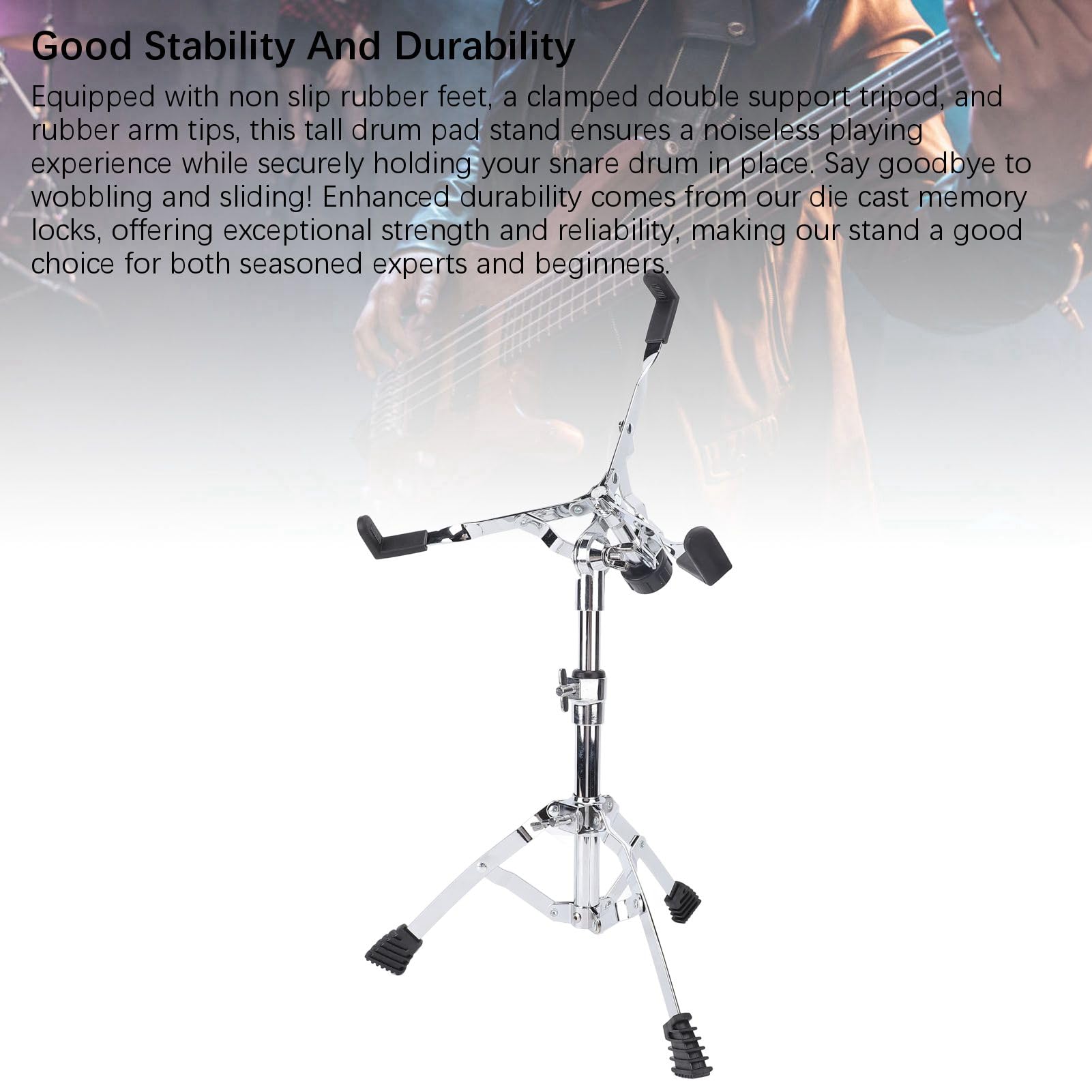 Robuster Snare-Drum-Ständer, Höhenverstellbar von 55–60 Cm, Perfekt Zum Üben des Trommelns, Tragbares Edelstahl-Design