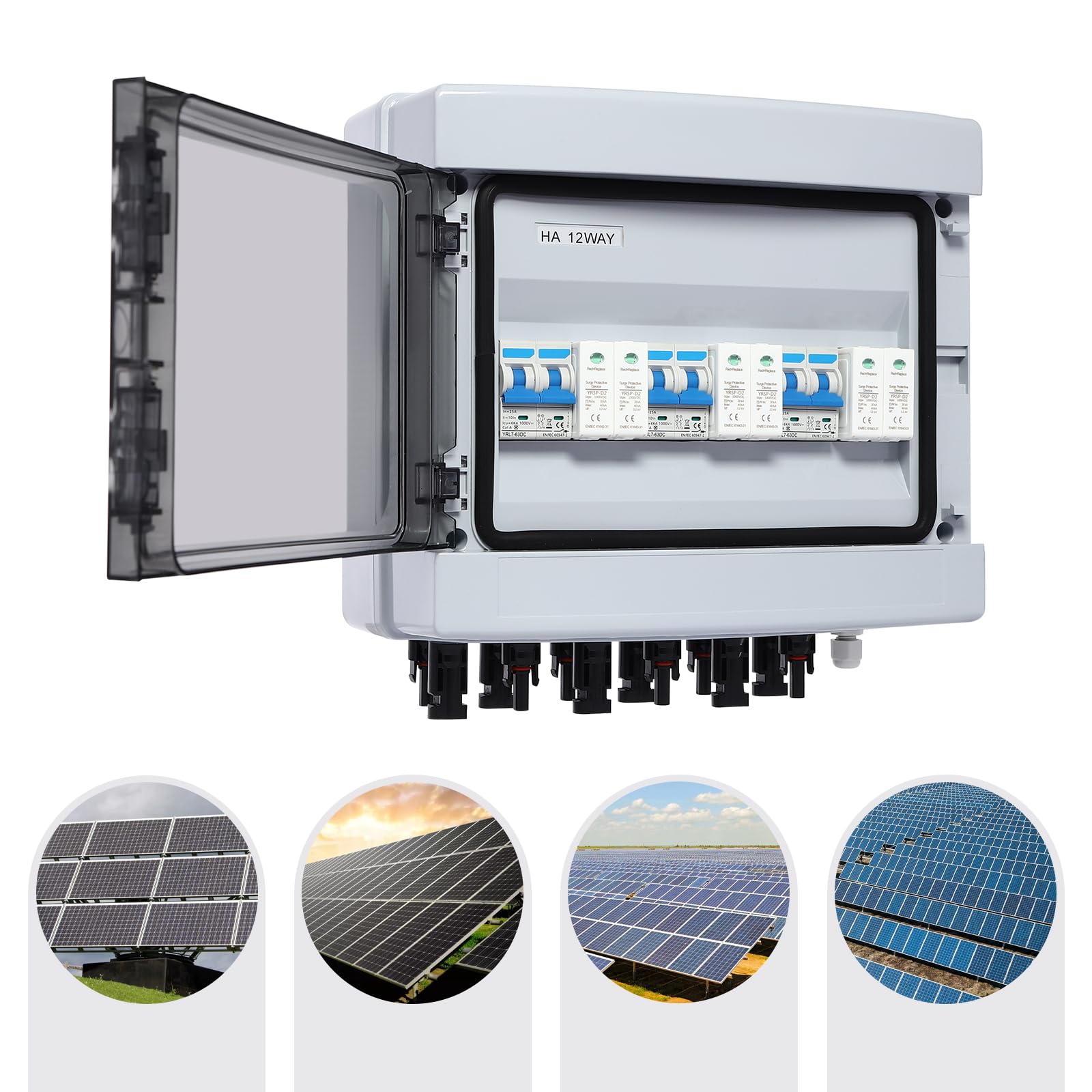 überspannungsschutz pv - 1000V, 25A, 3-String Solar PV Anschlusskasten, Solar-Kombinator-Box IP65 Leistungsstarke Funktionen für On-/Off-Grid-Solarpanelsystem
