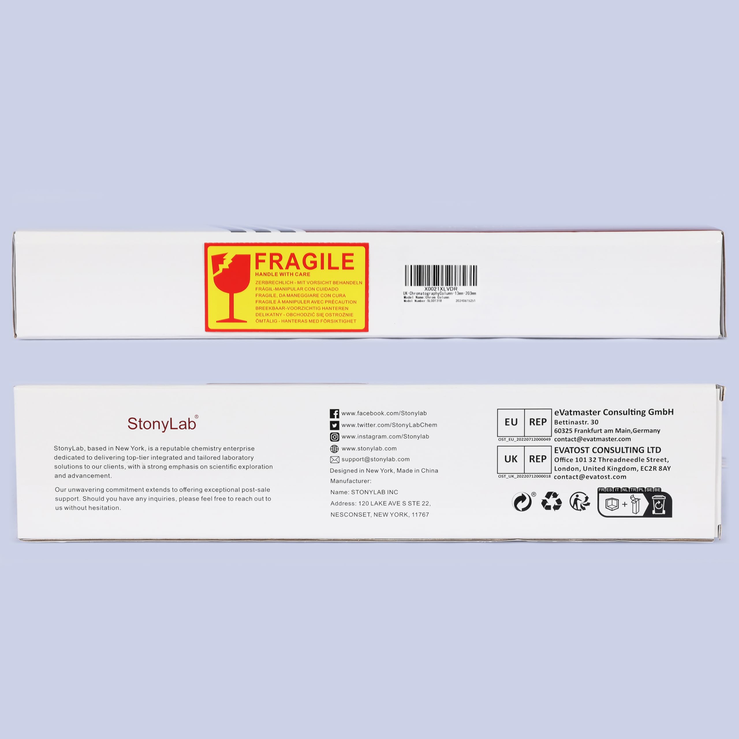 stonylab Colonna di Cromatografia in Vetro Borosilicato con Piastra di Sabbia G2, Diametro Interno 13 mm, Lunghezza Efficace 203 mm, Giunto 24/40