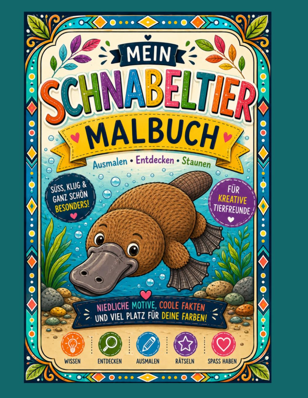 Mein Schnabeltier Malbuch: Ein außergewöhnliches Ausmalbuch rund um eines der faszinierendsten Tiere der Welt: das Schnabeltier.