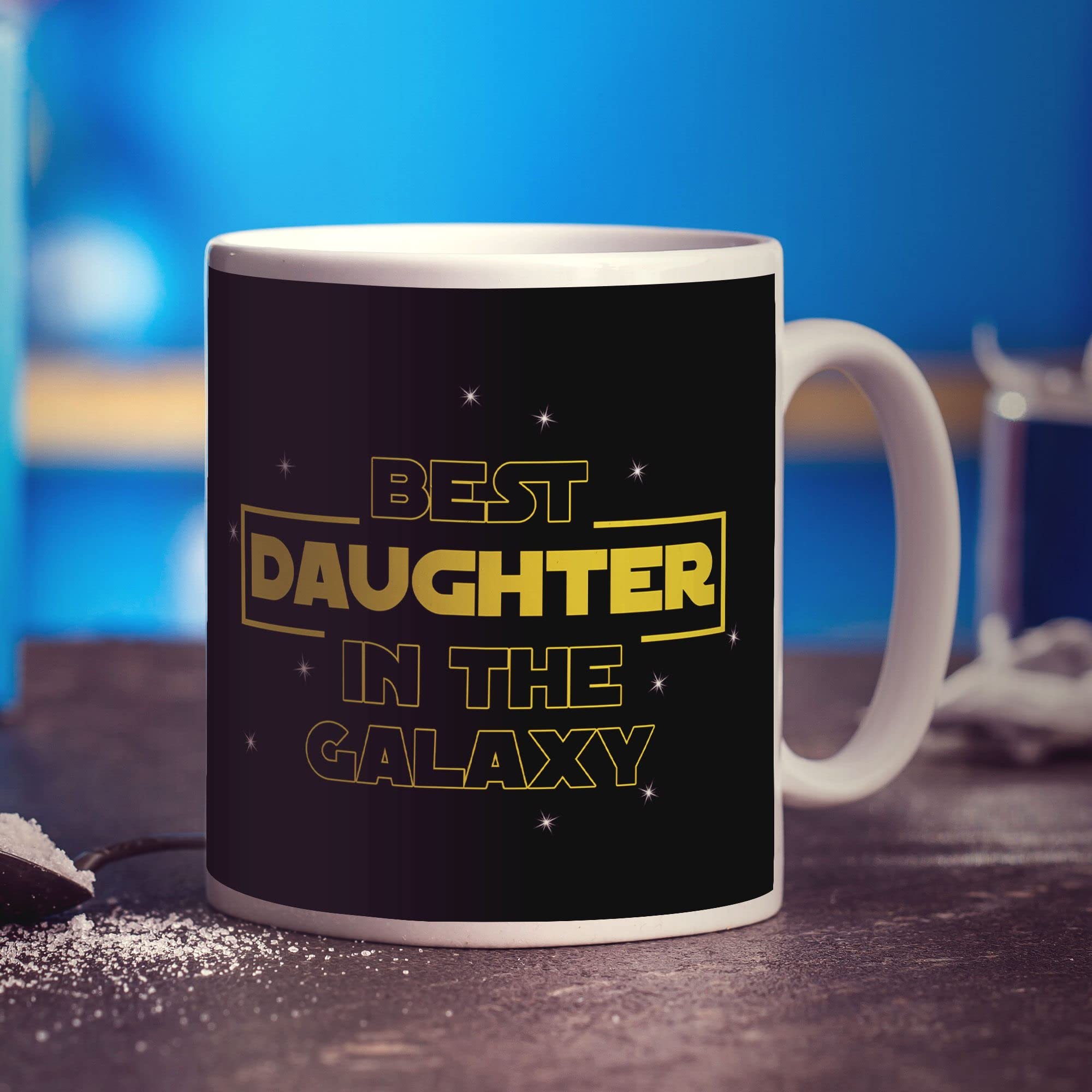 Best Daughter in The Galaxy Mug - Fun Present for Birthday, Christmas - Gift for Daughter from Mum, Dad - 11oz Ceramic Cup