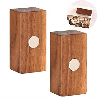 Wooden Fridge Magnets, Office Magnetic Wooden Block Push pin, Powerful Hold Natural Wood Decorative Magnets, Multi-Use Fridge Magnet & Magnetic White Boards, Spade Wood, 1.97x0.94x0.78 inch (2 Pack)