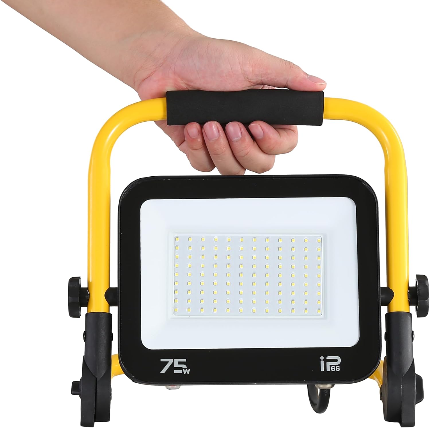 75W 7500LM 6000K LED Work Light, 15FT Power Cord, IP66 Waterproof Flood Light, Portable Led Lights for Car Inspection, Workshop Garage, Construction Site