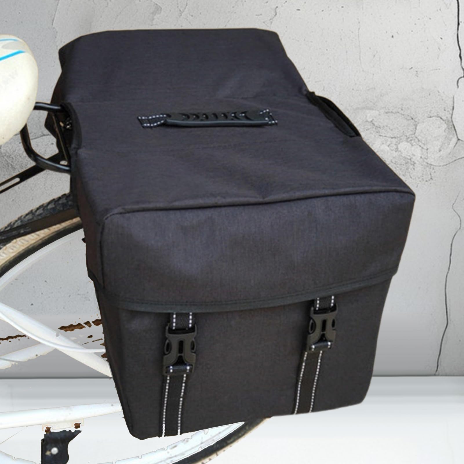 Bolsa trasera para bicicleta, 25 L, gran capacidad, reflectante, carcasa dura, ciclismo, carretera, montaña, maletero, bolsa de almacenamiento para asiento trasero, accesorios para bicicleta