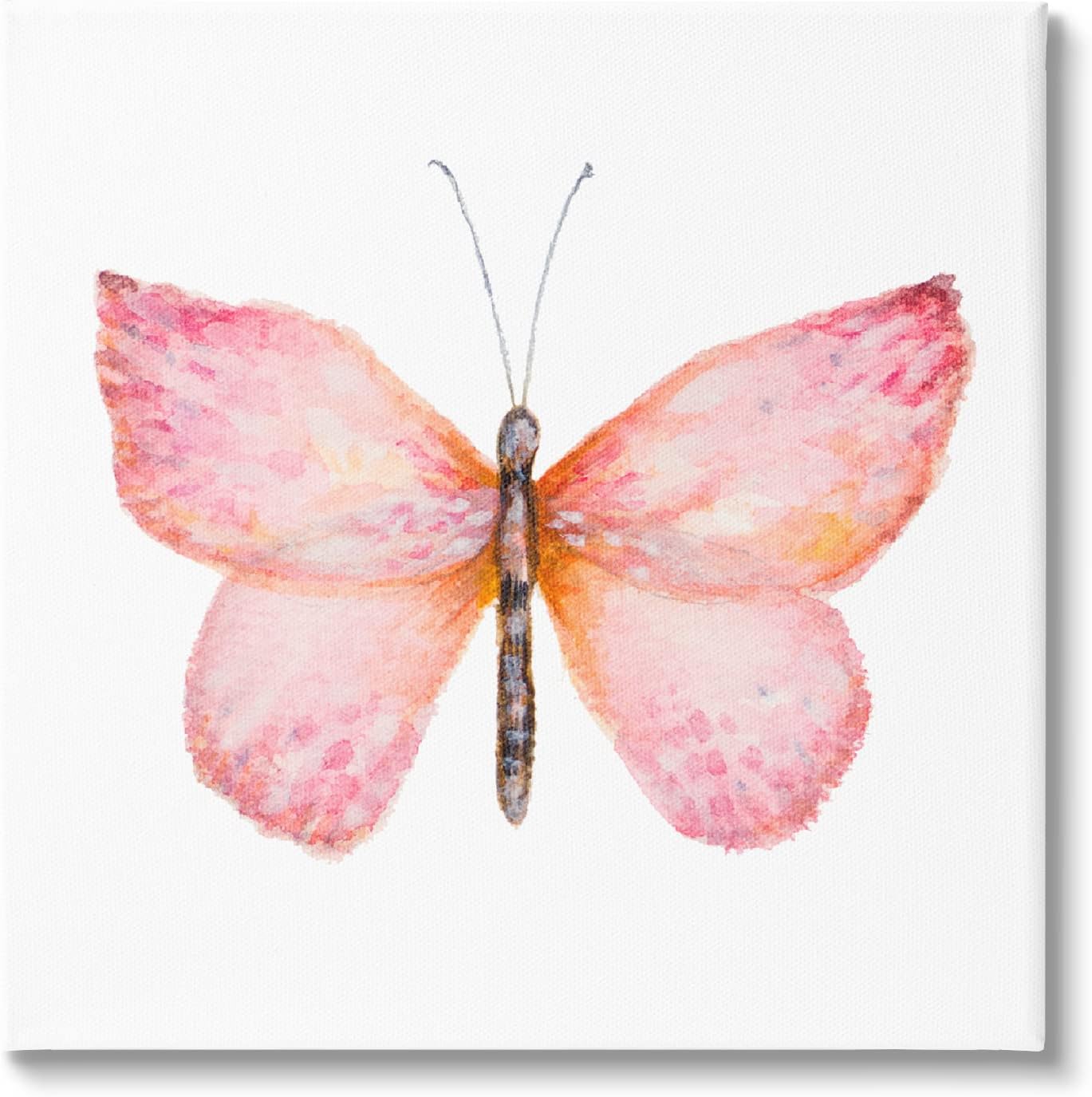 Stupell Industries Vivid Red Butterfly Watercolor Detail Insect Painting, Design by Janice Gaynor