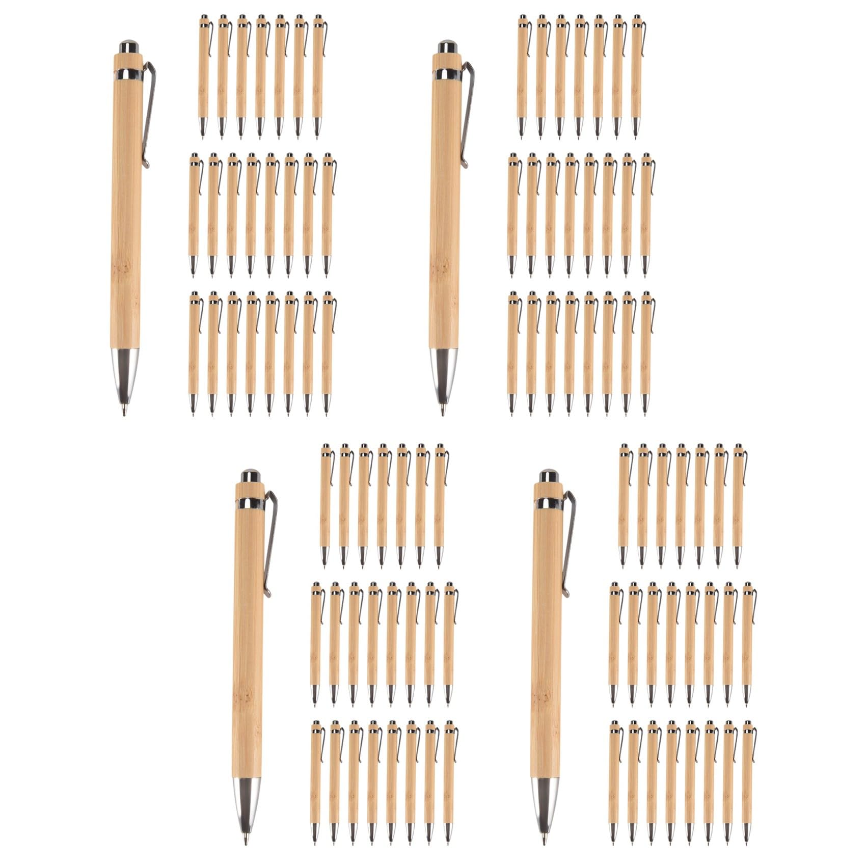 96 Pezzi Penna un Sfera Retrattile nel Bambù Inchiostro Nero 1 mm Penne per Prodotti per Ufficio Penna un Sfera nel Bambù Penne un Sfera nel Legno
