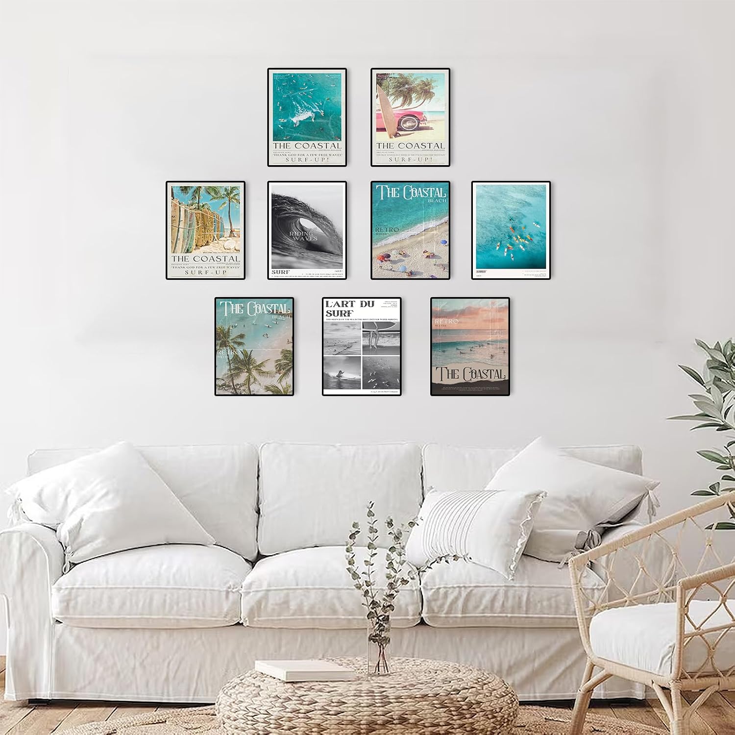 Uniro Coastal Cowgirl Decor Aesthetic, Coastal Granddaughter Room Decor, Trendy Beachy Wall Decor Beachy Summer Poster Poster Pictures, Retro Newspaper Beach Wall Art Prints Preppy Surf Up Posters for Teen Girls Room Decor, Dorm Bedroom Apartment- UNFRAMED image 2