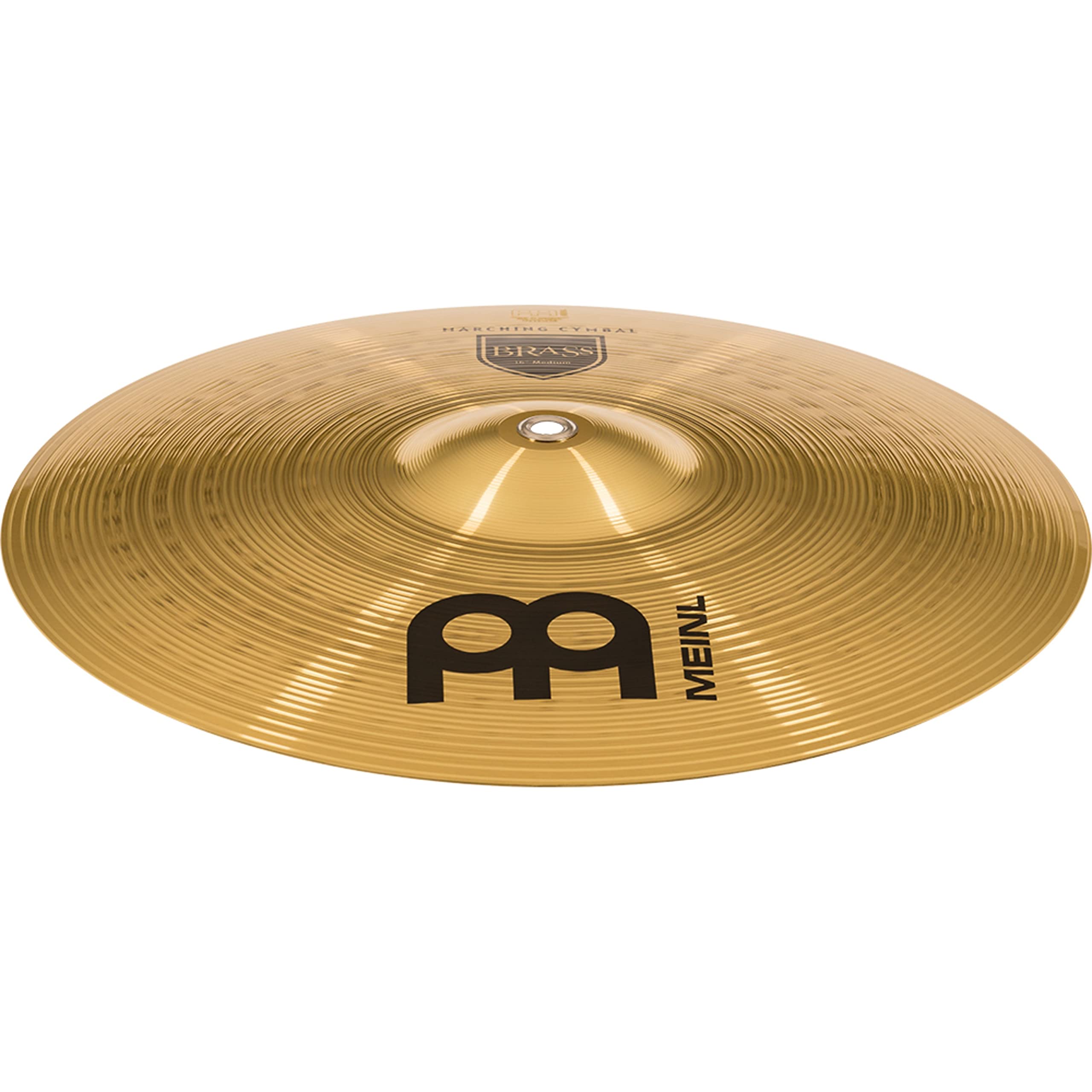 Meinl Cymbals MA-BR-16M Messing-Marschbecken im Paar inklusive Lederriemen und Pads 40,64 cm (16 Zoll)