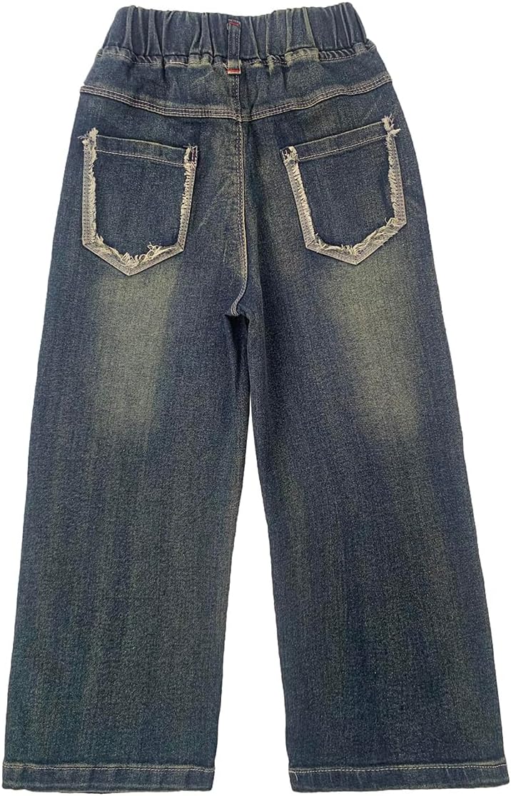 Peacolate 18M-10Y Spring Fall Winter Clothing Set Little&Big Girl Knit Turtleneck Pullover Sweater and Embroider Jeans - Image 8