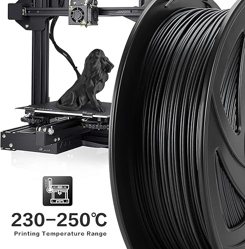 Miniatura 9 de JAREES Filamento PETG de 0.069in, paquete de filamento para impresora 3D PETG negro mate, 2.2lbs cada carrete total de 4.4lbs (4.4 libras) en una