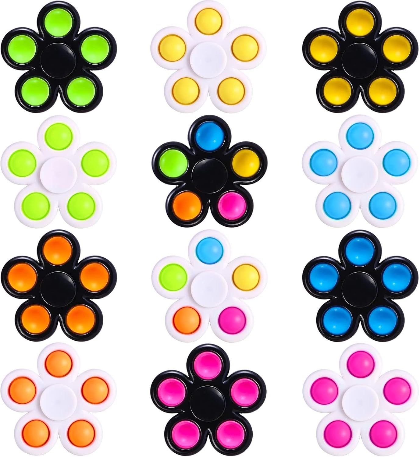WELLVO Fidget Spinners Party Favors 12 Pack Goodie Bag Stuffers Non-Candy Treat Bag Fillers Treasure Box Toys for Classroom Prizes Return Gifts for Kids Birthday Halloween Party