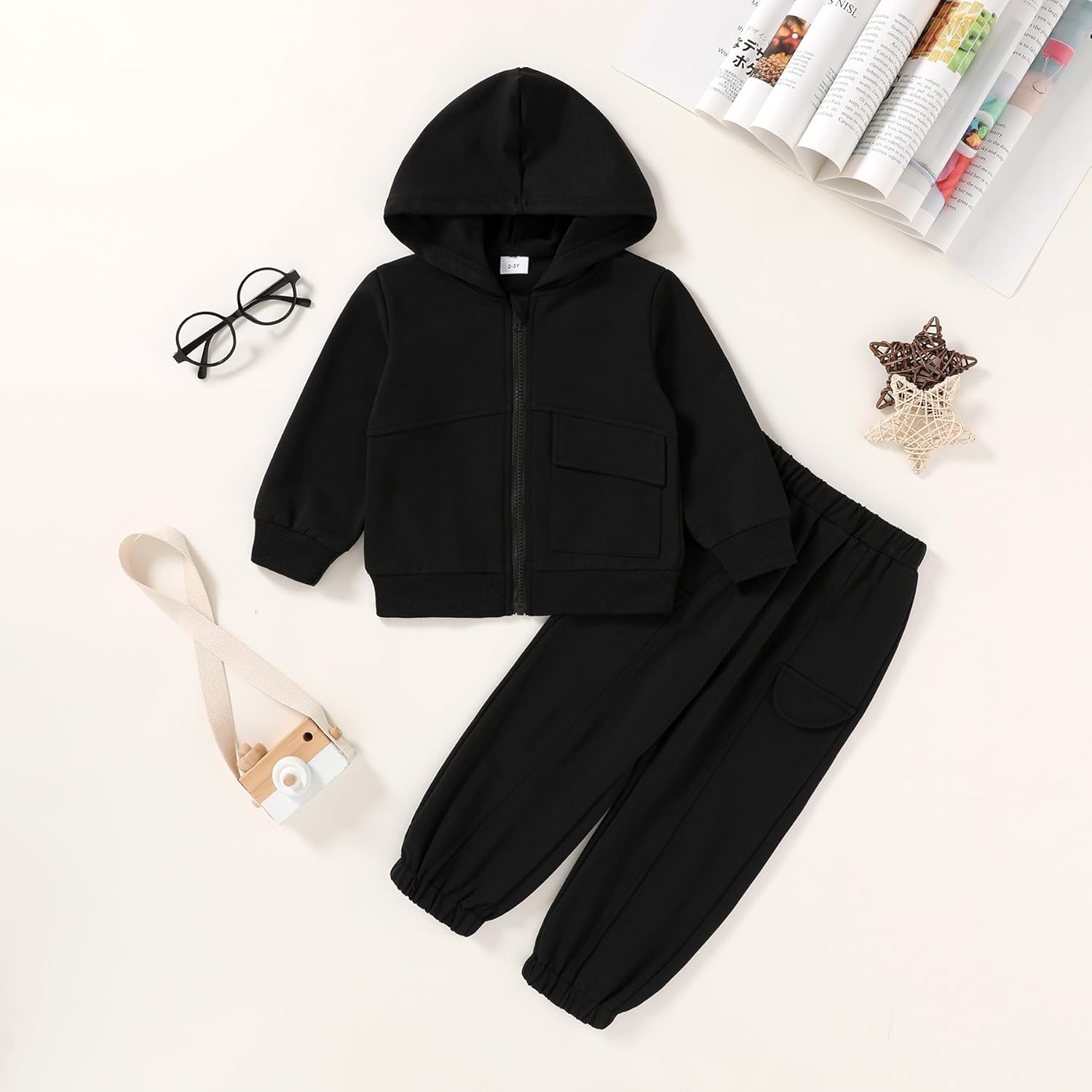 YOUNGER TREE Toddler Girls Fall Clothes Kids Hoodie Zipper Sweatshirt and Sweatpants Outfits Girls Winter Sweatsuit - Image 2