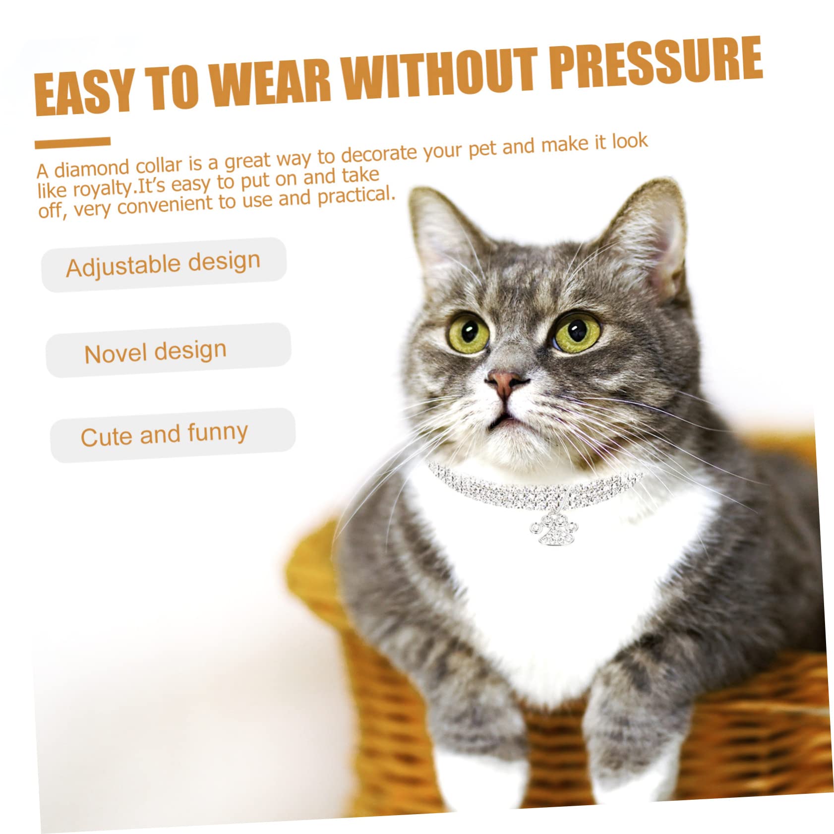 POPETPOP 9pezzi Collana Decorativa per Animali Domestici Collari e Strass Accessori Eleganti per Cani e Gatti Resistente e Confortevole Perfetta per Ogni Occasione