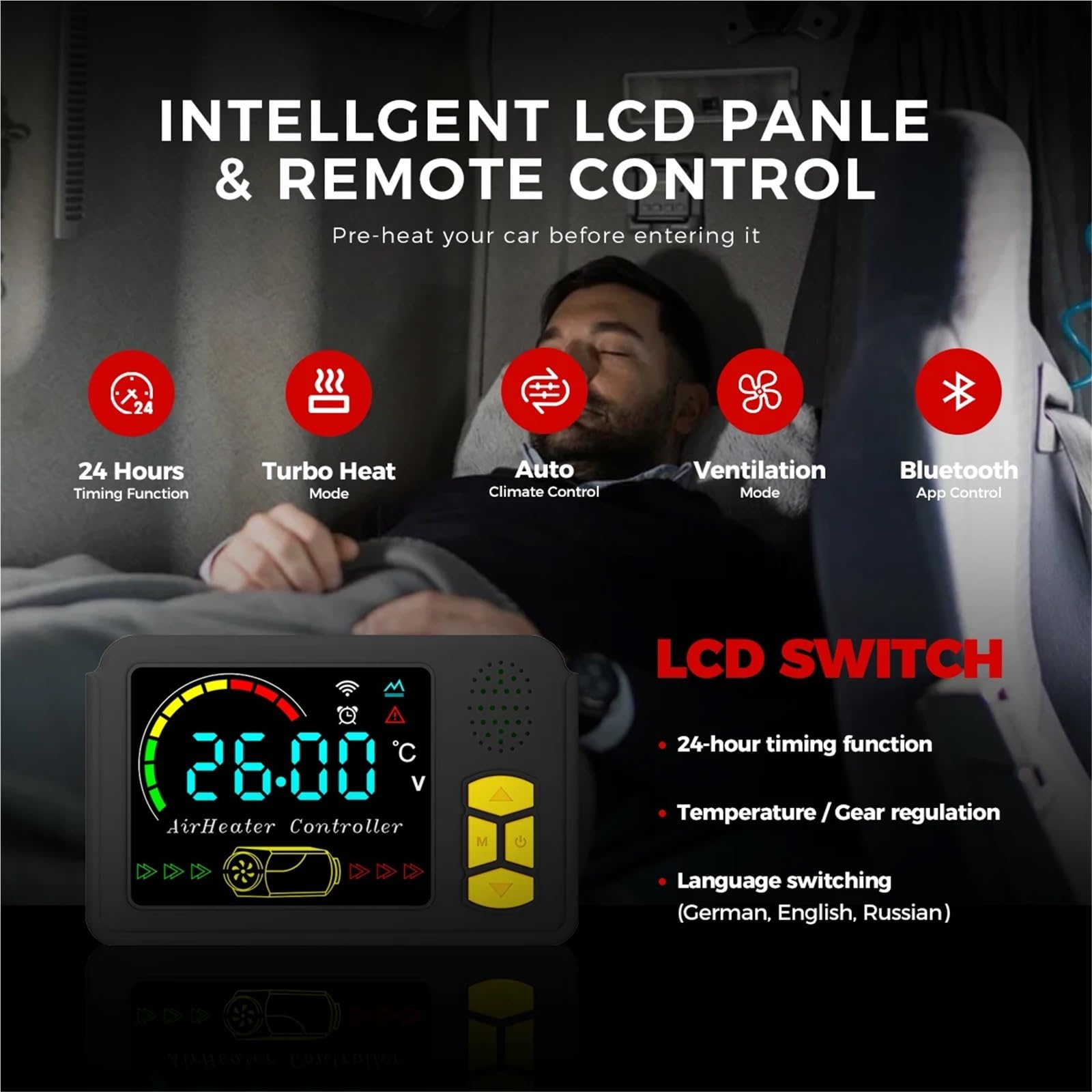 Nagrzewnica postojowa Ogrzewacz Postojowy Diesel 2 KW 12 V/24 V Z Bluetooth, Sterowaniem LCD, Szybkie Ogrzewanie Do Kampera, Samochodu Ciężarowego nagrzewnica powietrza